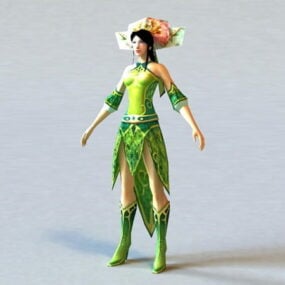 Anime Girl chinoise ancienne modèle 3D