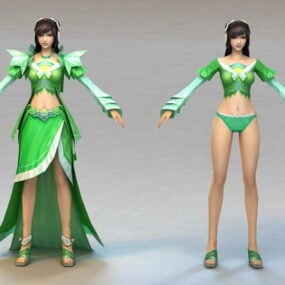 古代中国の美しい女性の3Dモデル