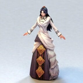 Oude Chinese kleding vrouw 3D-model
