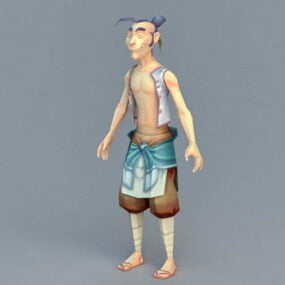 中国古代渔夫3D模型