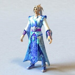 Ancien guerrier chinois de Kung Fu modèle 3D