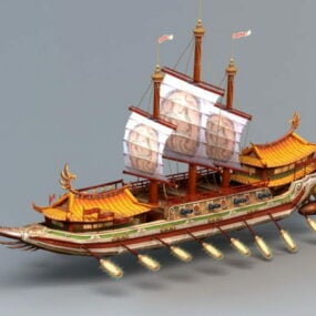 Model 3d Kapal Angkatan Laut Tiongkok Kuno
