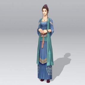 نموذج السيدة النبيلة الصينية القديمة ثلاثي الأبعاد