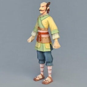 3D модель древнекитайского крестьянского персонажа