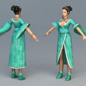 प्राचीन चीनी किसान महिला 3डी मॉडल
