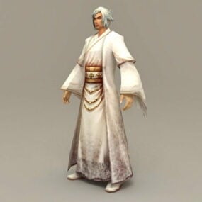 Ancient Chinese Scholar Man 3d-modell