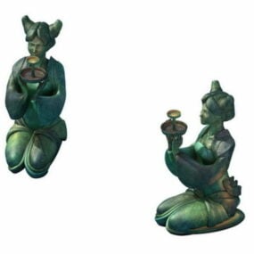3д модель древней китайской статуи