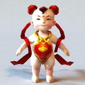 中国古代幼儿男孩3d模型