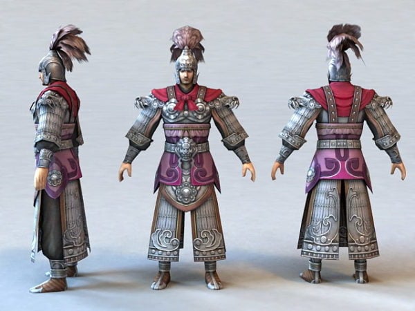 Ancient Chinese Warrior Character Free 3d Model - .Max, .Vray ...