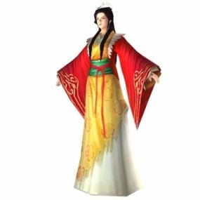 प्राचीन चीनी महिला खेल चरित्र 3डी मॉडल