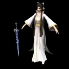 Ancient Chinese Girl Sword Character