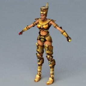 Regina dell'antico Egitto Rigged modello 3d