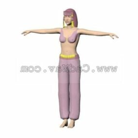 Karakter Wanita Dengan model Jean Pant 3d