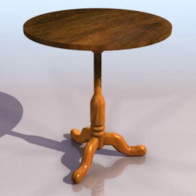 Dřevěný starověký konferenční stolek 3D model