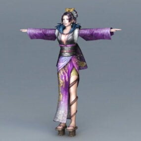 3д модель древней японской воительницы