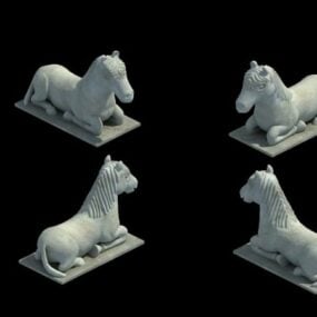 黄金の馬の置物装飾3Dモデル