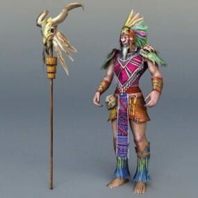 3d модель стародавнього індіанського вождя
