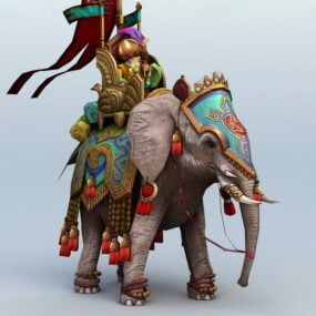 Gammel persisk krigselefant 3d-model