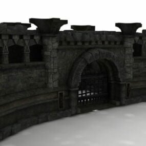 Oude Rome Castle Muren 3D-model