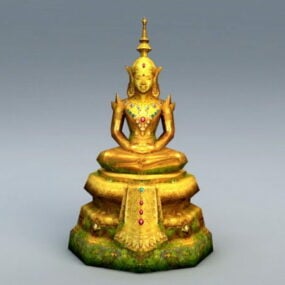 Ancienne statue de Bouddha thaïlandais modèle 3D