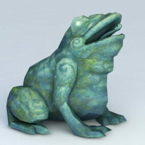Ancient Toad Statue 3d-model