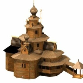 نموذج عمارة الكنيسة القديمة ثلاثي الأبعاد