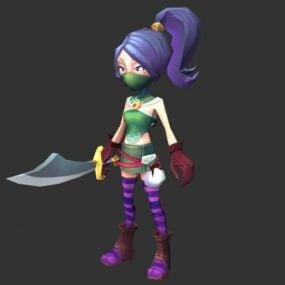 Ancient Robbery Girl Character 3d model