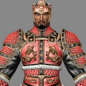 3D model starověkého samurajského válečníka