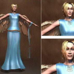 Modello 3d del personaggio della donna angelo