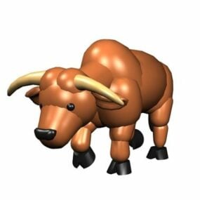 Angry Cartoon Bull Toy 3d-modell