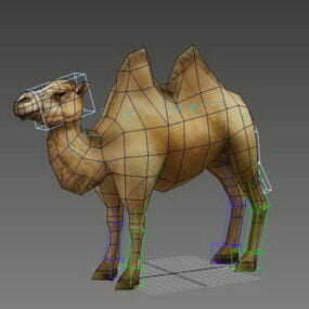 Modelo 3d animado del aparejo del camello bactriano
