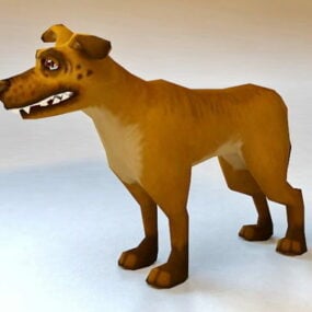 Мультфильм собака Rigged модель 3d
