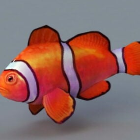 Modello 3d animato di pesce pagliaccio