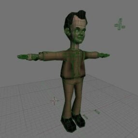 Animoitu sarjakuva Tom Hanks -hahmo 3D-malli