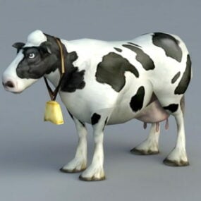 Animal Animated Cow Rig 3d-modell