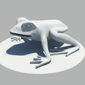 Animiertes 3D-Modell mit springendem Frosch