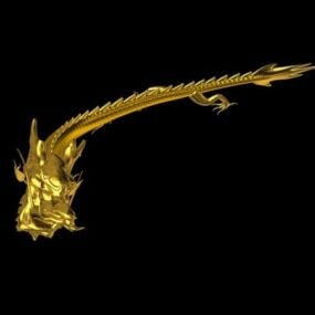 Modelo 3D animado do Dragão Dourado