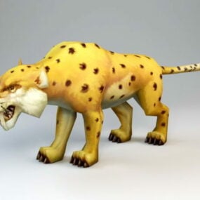 Animoitu Golden Leopard Rig 3D-malli