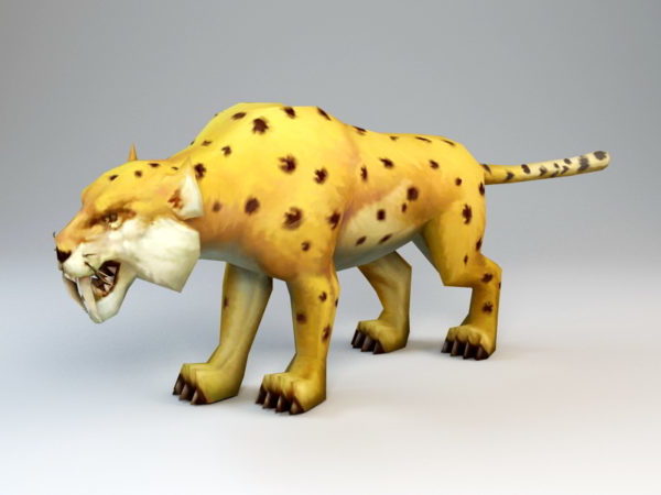 Plate-forme animée de léopard d'or