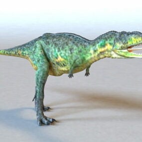 דגם תלת מימד של דינוזאור ירוק מונפש