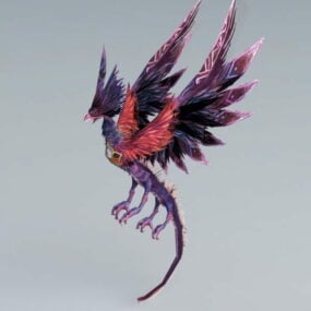 Animert Monster Bird 3d-modell