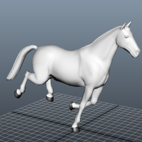 Animowany model 3D biegnącego konia