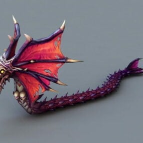 Animerad Winged Serpent Character 3d-modell