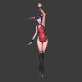 Animeret Anime Girl Character 3d-model