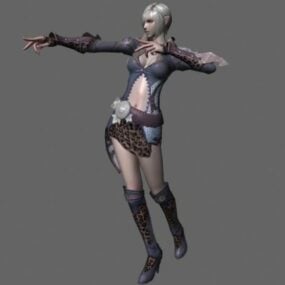 Animada elfa alta feminina Rigged modelo 3d