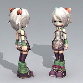 Anime Cat Girl 3d model