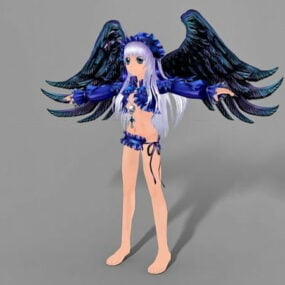 Model 3d Gadis Malaikat Gelap Anime