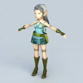 Anime Elf Girl Archer 3d model