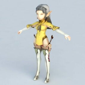 Anime Female Elf Archer 3d model