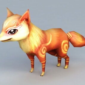 Low Poly Red Fox In Jungle 3d model